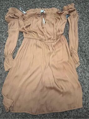 Women’s Off-Shoulder bohemian Tan Dress